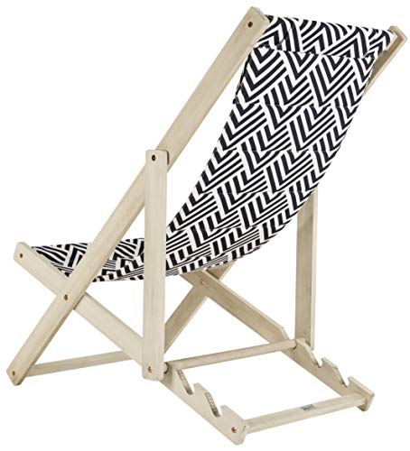 Safavieh Pat7039A Outdoor Collection Rive White Wash And Navy Foldable Sling Adirondack Chair #TOP6