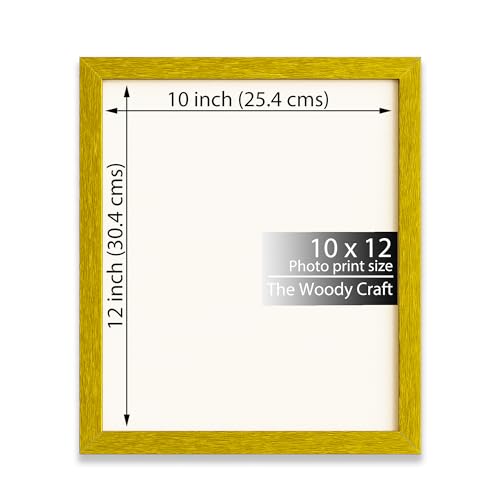 Image of Photo Frame 10x12 inch | Yellow Photo Frame For Wall To Elevate Your Space | Wall Frame For Home Decoration | Wooden Frame With Refined Detailing | Hanging Photo Frames For Hallways