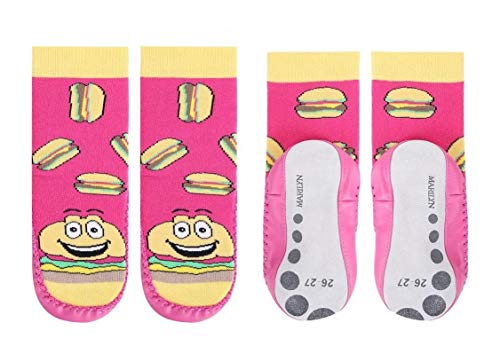 Marilyn Girls Non Skid Slipper Socks Leather Sole Moccasin