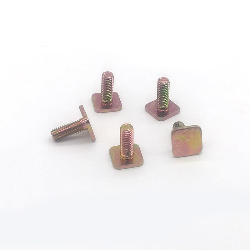 Generic 10pcs M6 Quadrilateral Screws Square Flat Head T Type Screw Bolts Thread Machine Bolt Carbon Steel Nails - (Size: M6x16mm)