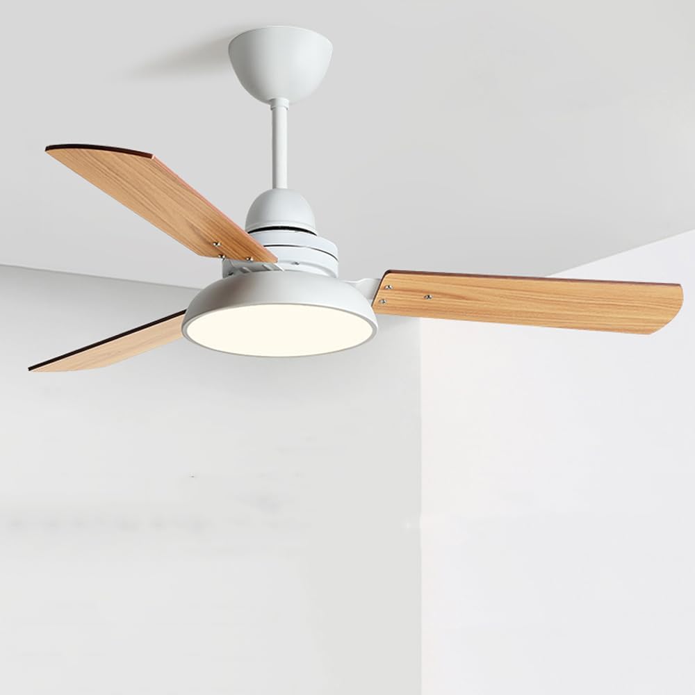 Ceiling Fans Modern Wood Ceiling Fans With Lights And Remote 3 Blades Ceiling Fans With Pendant Lights 6-Speeds Noiseless Reversible Ceiling Fans LED Lighting For Patio Living Room Farmhouse Fans Lamp