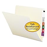 Smead End Tab File Folder, Shelf-Master Reinforced Straight-Cut Tab, Letter Size, Manila, 100 per Box (24109)