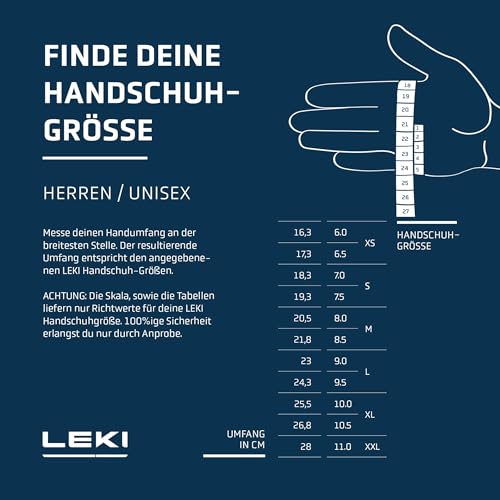 LEKI Unisex Multi Fit Handschuhe Trailrunning Running Laufhandschuhe Fleece Schwarz, Farbe:Schwarz, Handschuh:9