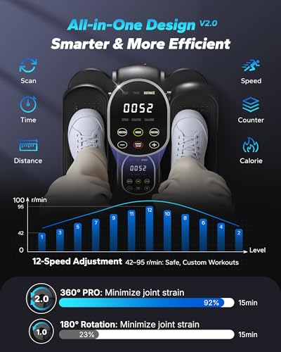 MERACH Under Desk Elliptical Machine, Leg Exerciser While Sitting for Seniors with Remote Control & 12-Speeds, Quiet Portable Electric Seated Pedal Exerciser Machine for Home Office (Classic) - Image 3