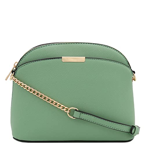 Image of FashionPuzzle Saffiano Small Dome Crossbody bag with Chain Strap