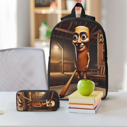Adjustable Rucksack Lunch Bag Pencil Case Tung Tung Tung Sahur Backpacks 3pcs Set Primary Secondary Daypacks Work Laptop Bookbags Daily Gifts2