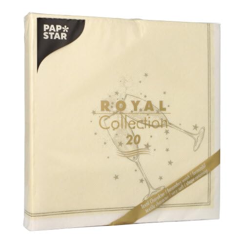 PAPSTAR 160 Servietten "ROYAL Collection" 1/4-Falz 40 cm x 40 cm gold "Festivity" (89150, 8x20 Stück)