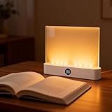 Smart LED Reading Light, Book Lights for Reading at Night, Flat Book Light, Rechargeable LED Clear Full Page Read𝗶ng L𝗶ght with 2 Colors & Timer, Dimmable Panel Plate Lamp for Readers Lovers (White)