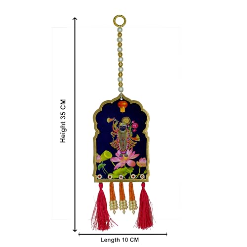 Image of CraftVatika Shrinath Ji Pichwai Wall Hanging Latkan for Door Wall Decoration, Diwali Decoration for Home, Diwali Decor Items, Festival Decorations Items, Pichwai Idol Hanging- 13.7 Inch,1 Pair