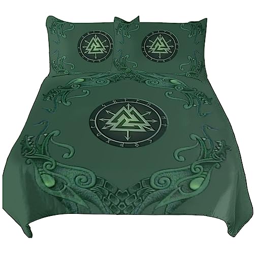 Couvre-lit Viking Valknut, l'esprit des guerriers nordiques dans votre parure - 2