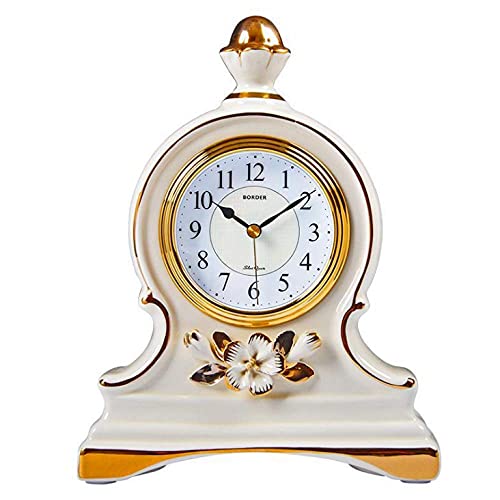 Mute Mantel Clock - Orologio da tavolo decorativo antico in ceramica per soggiorno, camera da letto, ufficio, ornamento retrò