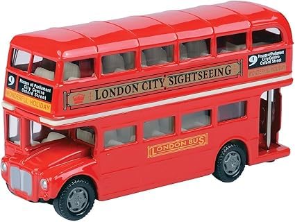 Classic London Double Decker Red Bus Toy Model London Bus Toy 1:64 Scale Alloy Diecast Exquisitely Packaged Suitable as Decorative Collectibles and Gifts for Car Enthusiasts(Red Closed Top)