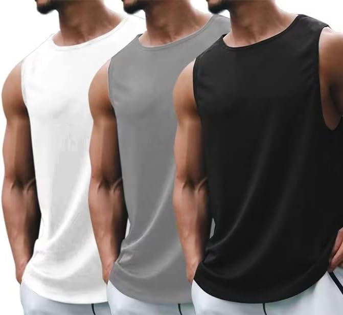 BLaliZ2 Men’s Sleeveless Workout Tank Tops Fitness Bodybuilding Muscle Tee Quick Dry Gym T-Shirt