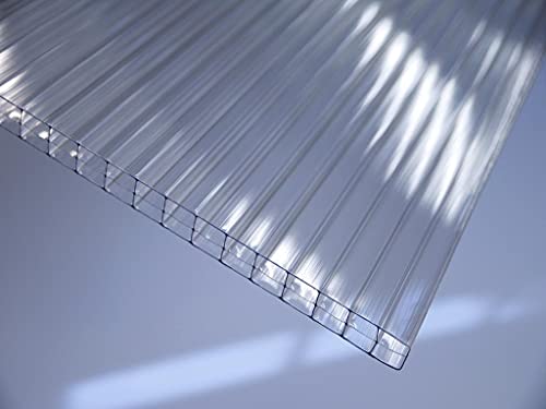 Polycarbonat Blueline Stegplatte 16mm, klar, Steg 3-Fach die umweltfreundliche Doppelstegplatte 1200mm x 2000mm