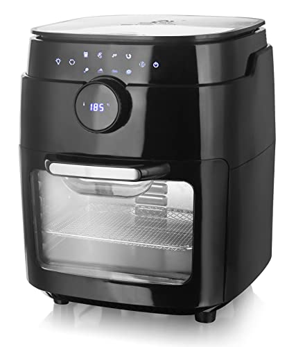 Emerio XXL-Heißluft-Fritteuse 13 Liter Airfryer BPA frei Smart Fryer Heißluft-Backofen Multi-Ofen mit Dreh-Spieß und Drehkorb Display Timer Dörrfunktion 1800 Watt AF-121914 schwarz – Bild 4