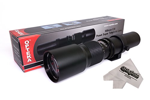 Opteka 500mm f/8 HD Preset Telephoto Lens for Nikon D5, D4s, D4, D3x, Df, D810, D800, D750, D610, D500, D7500, D7200, D7100, D5600, D5500, D5300, D5200, D3400, D3300 Digital SLR Cameras