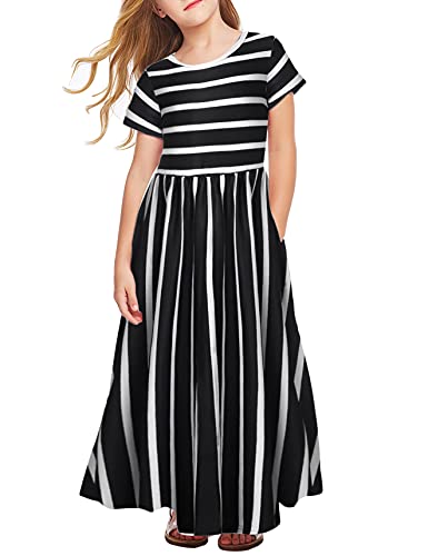 Arshiner Girls Maxi Dress Long Sleeve Long Dress Size 10 Floral Maxi Dress with Pockets