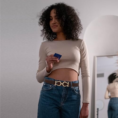 Earnda Women's Reversible Leather Belts for Jeans Pants Fashion Ladies Dress Belt with Gold Buckle 1.1" Width2