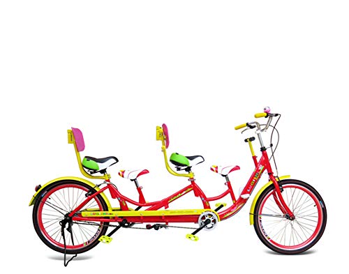 MAQRLT Padre-Hijo Tandem Bicicletas, Bicicletas tándem, Parejas Montar en Bicicleta de Cuatro Asientos del Coche con niños Antes y Familiar en Bicicleta