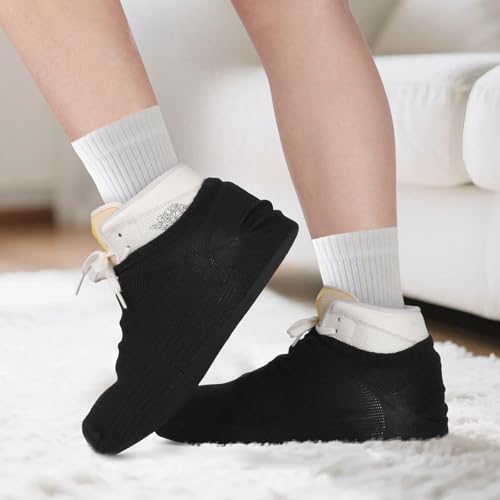 Image of 2 Pairs Dance Shoe Socks Over Sneaker for Smooth Floors,Socks Over Shoes, Overshoes for Sneakers, Protect Knees Shoe Sliders Ballet Dancer Turning Black