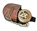 Brass Sundial Compass with Leather Case and Chain - Push Open Compass - Steampunk Accessory - Antiquated Finish - Beautiful Handmade Gift -Sundial Clock