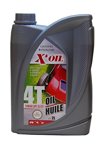 X'OIL - Huile 4T Multigrade 10W40 API SJ/CF Pour Tondeuse Autoportée, Tracteur Tondeuse, Motoculteur - 2 Litres