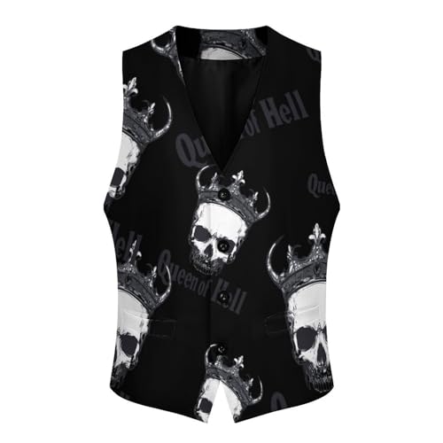 Queen of Hell Men's Formal Suit Vest for Business Formal Or Casual Dress Waistcoat Wedding4
