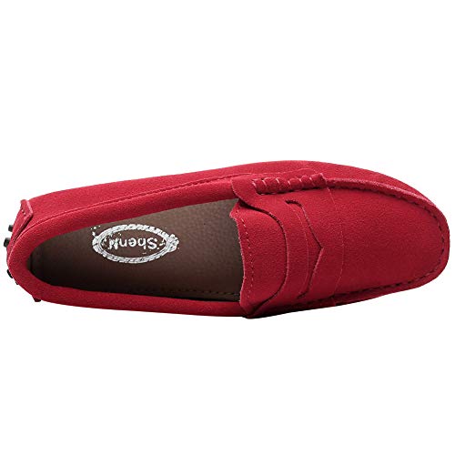 Image of ANUFER Women's Classic Suede Penny Loafers Comfort Handmade Slipper Moccasins