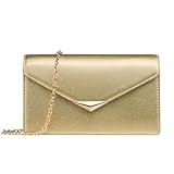 SWEETV Classic Envelope Clutch Purses for Women Elegant PU Leather Handbags for Evening, Weddings, Parties, and Formal Events