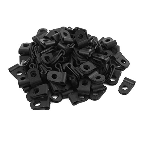 Aexit 100 piezas abrazaderas de cable de nylon negro miniatura 1