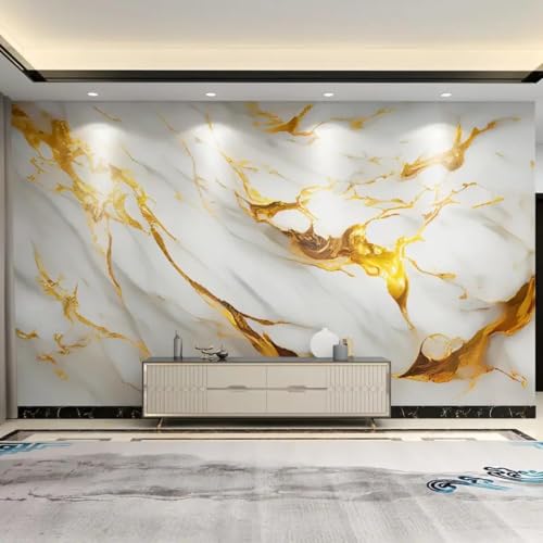 Image of WALLVEAR PE Foam Marble Wall Panel Sheet | Self Adhesive DIY Wall Covering (4, Cream Yellow)