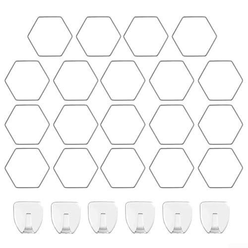 Honseadek Catena di supporto per piante rampicanti da giardino, traliccio per montaggio a parete, telaio ad anello esagonale, sistema di addestramento per piante fai da te con ganci per fiori e viti