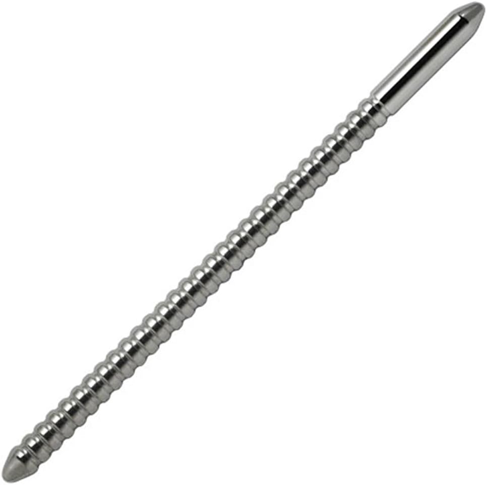 Ribbed Urethral Sound - Surgical Steel Male Urethra Stretching Sounding Plug (8mm)