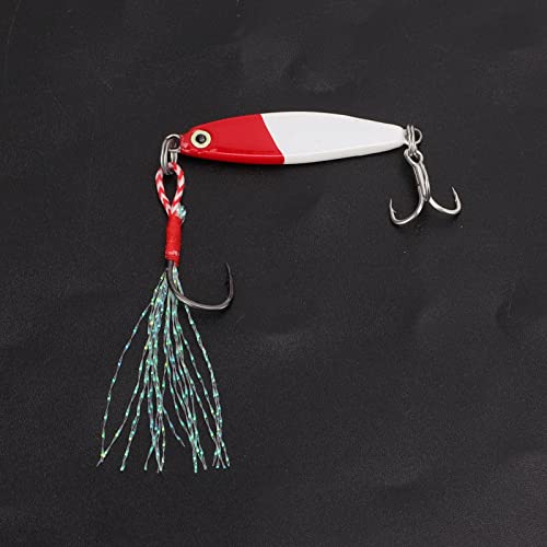 Isca de pesca gancho duplo 5 peças de simulação de cor de isca revestida padrão 3D para água salgada