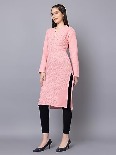 Image of Tysort Women's Winter wear Desiner Kurtas Embroidery Woolen Kurtis for Women