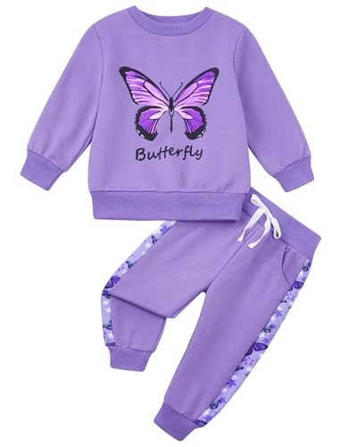 Image of Toddler Baby Boy Girl Clothes with Pockets 2PC Long Sleeve Pullover Sweatshirt and Pants Infant Fall Winter Outfit