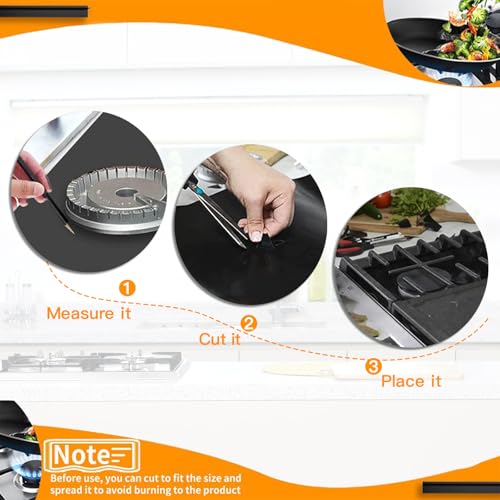 Eyourlife Gas Stove Covers Gas Range Protector for Samsung Reusable Gas Stove Burner Cover Range Stove Mat Stove Guard for Kitchen Cooking Dishwasher Safe, 2Pcs Gap Cover Included