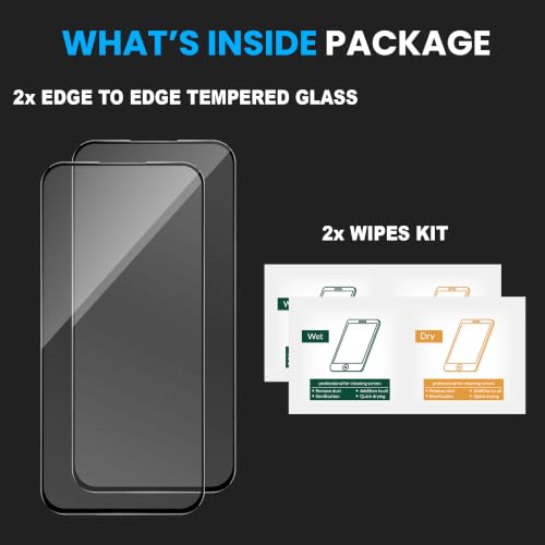 Image of FIRST MART Tempered Glass Screen Protector for Nothing Phone (4b) - Full-Glue Screen Guard, 3D Edge to Edge, HD Clear, Bubble-Free, Case-Friendly, Black, Pack of 2