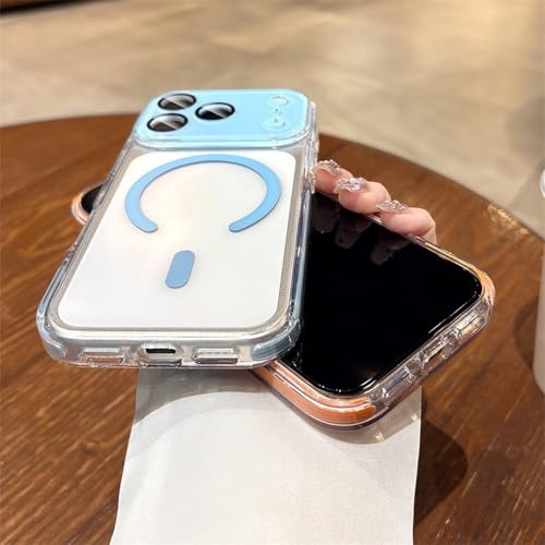 Étui magnétique iPhone 15 Pro Max bicolore pour le quotidien