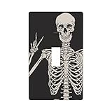 Wall Plate Funny Skull Halloween Skeleton Decorative Switch Cover Single Gang Toggle 4.5 x 2.76 Inch...