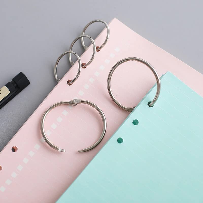 Image of DEZIINE�Loose Leaf Binder Ring Key Chain Key Rings Card Ring Stainless Steel � (32mm - 100pcs).