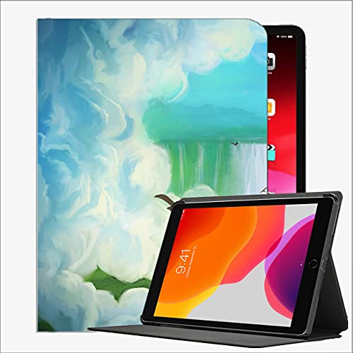 Caso para iPad (Modelo de 9.7 Pulgadas, 2018/2017, 6ª / 5ta generación), Nubes de la Cascada de Aves # 2 Caja de Concha Delgada para iPad 9.7 Pulgadas