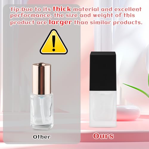 6 Pack 15ml Thick Frosted Glass Pump Bottles with Black Pump Head, Empty Square Cosmetic Containers for Foundation, Lotion, Serum, Essential Oil4