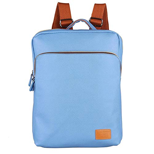 Mochila casual de PU para estudiante en color azul cielo y estilo retro