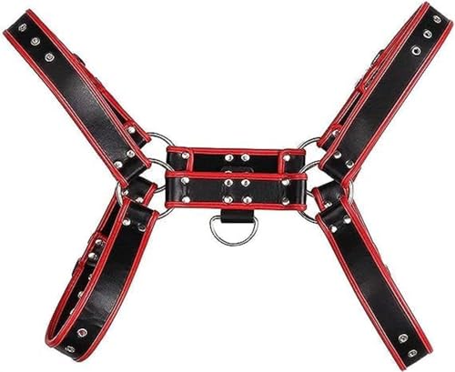 Aimery PU Leather Harness For Men Adjustable Buckle Body Chest Garter Belt Cosplay Nightclub Punk Chest Belt Clubwear3