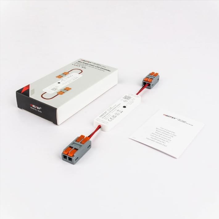 Miboxer MLR2 controller, connectors, and instruction leaflet in packaging
