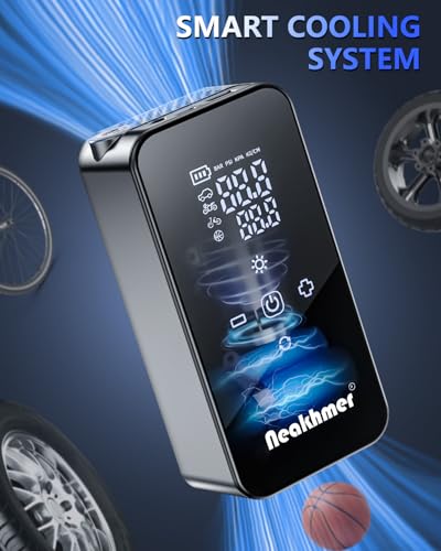 Miniatura 6 de Inflador Ruedas Coche Hinchador Electrico: Mini Compresor Aire Portatil 150 Psi, Con Batería De 6000 Mah, Bomba Bicicleta 12 V Con Medidor De Presión De Neumáticos Para Coche,Bicicleta Y Motocicleta