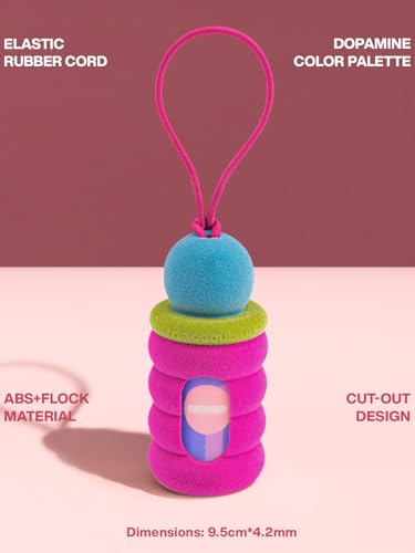 Image of Dog Waste Bag Dispenser Pet Poop Bags Holder for Leash Lightweight Doggie Waste Bags Dispensers with Leash Attachment Includes 15 Bags(pink fuzz)