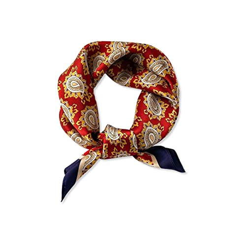 Silk Scarf Women Square Scarves Geometric Stripe Pattern Satin Small Scarves Paisley Bandanas Neckerchief Neck Scarf