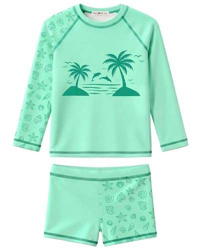 Image of weVSwe Girls Rash Guard Set 2-Piece UPF 50+ Sun Protection Swimsuit 2T-14 Years